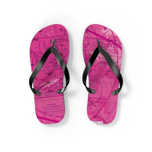 Aeronautical Chart Flip-Flops (PHX/pink)