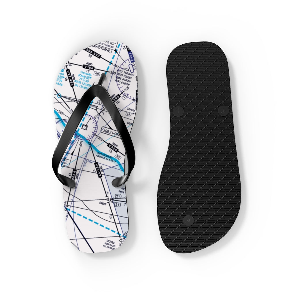 Aeronautical Chart Flip-Flops (ELUS3/white)