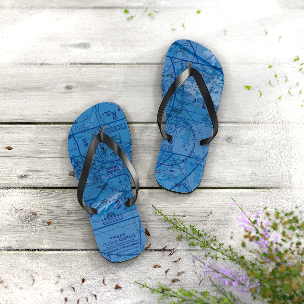 Aeronautical Chart Flip-Flops (PHX/blue)