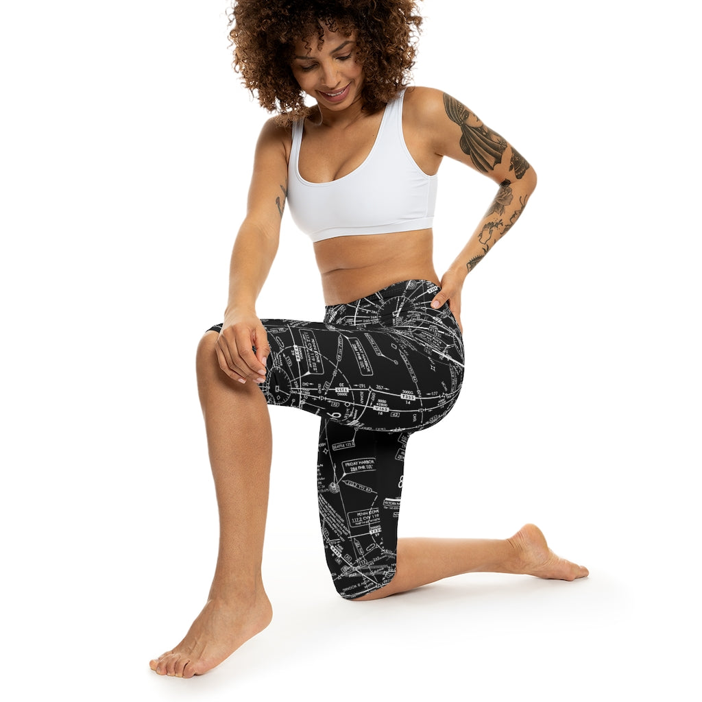 Enroute Low Altitude Chart capri leggings (black)