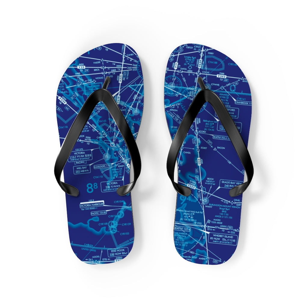 Aeronautical Chart Flip-Flops (ELUS1/blue)