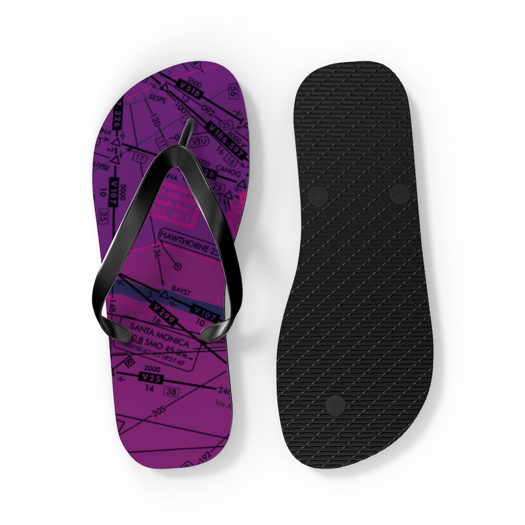 Aeronautical Chart Flip-Flops (ELUS3/purple)