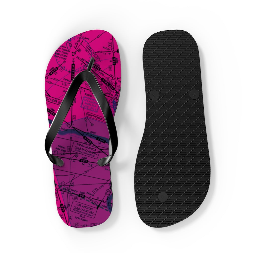 Aeronautical Chart Flip-Flops (ELUS3/pink)