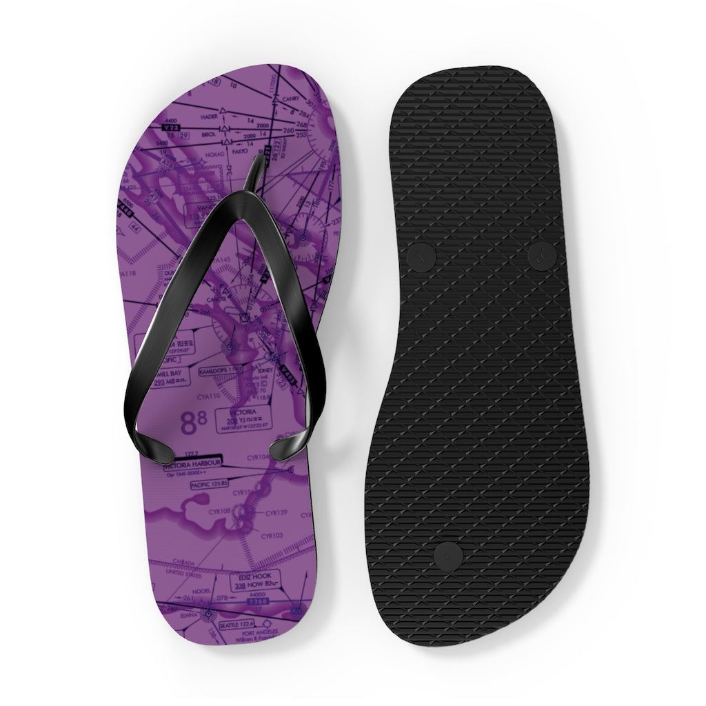 Aeronautical Chart Flip-Flops (ELUS1/purple)