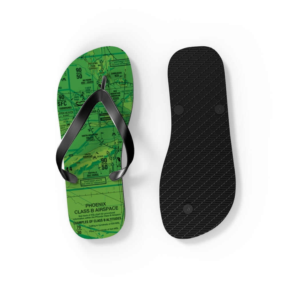 Aeronautical Chart Flip-Flops (PHX/green)