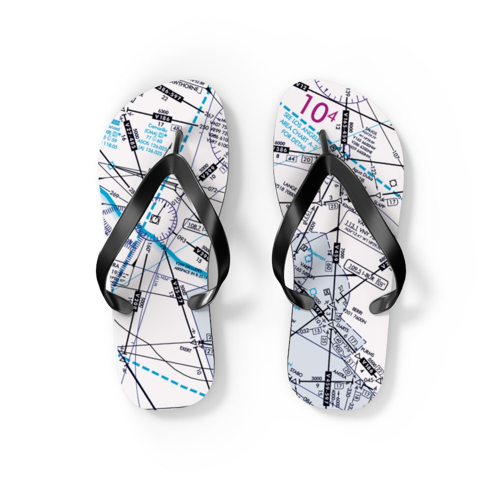 Aeronautical Chart Flip-Flops (ELUS3/white)