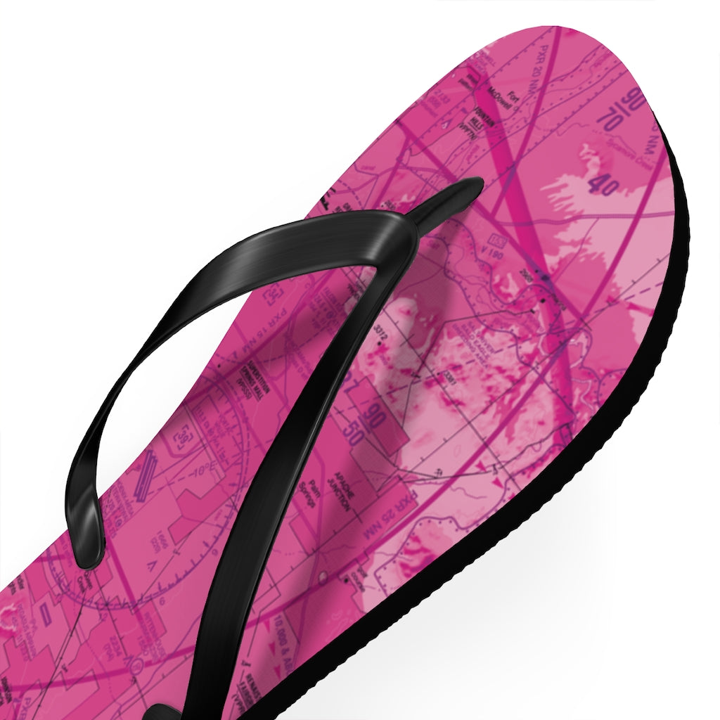 Aeronautical Chart Flip-Flops (PHX/pink)