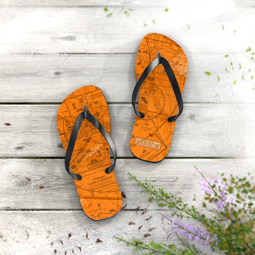 Aeronautical Chart Flip-Flops (PHX/orange)
