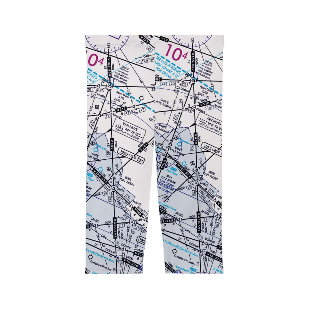 Enroute Low Altitude Chart capri leggings (white)