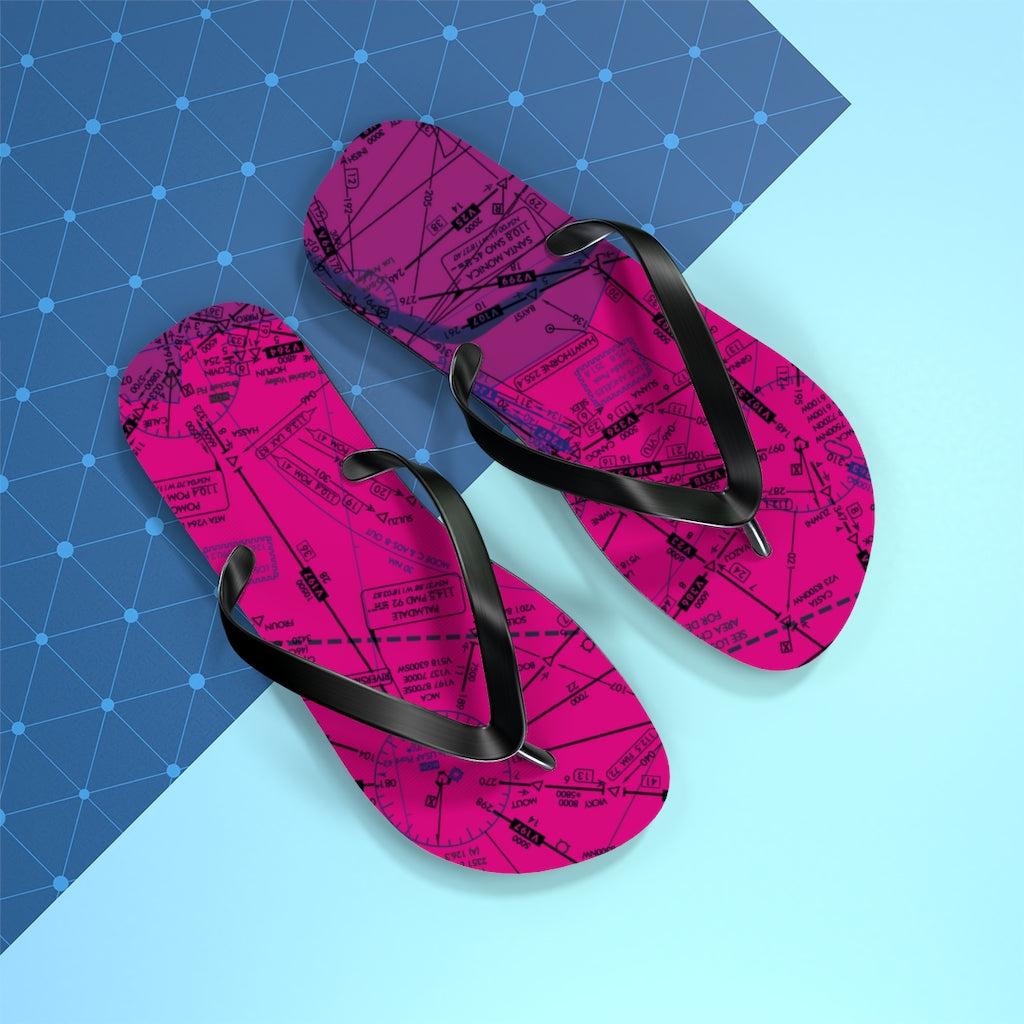 Aeronautical Chart Flip-Flops (ELUS3/pink)