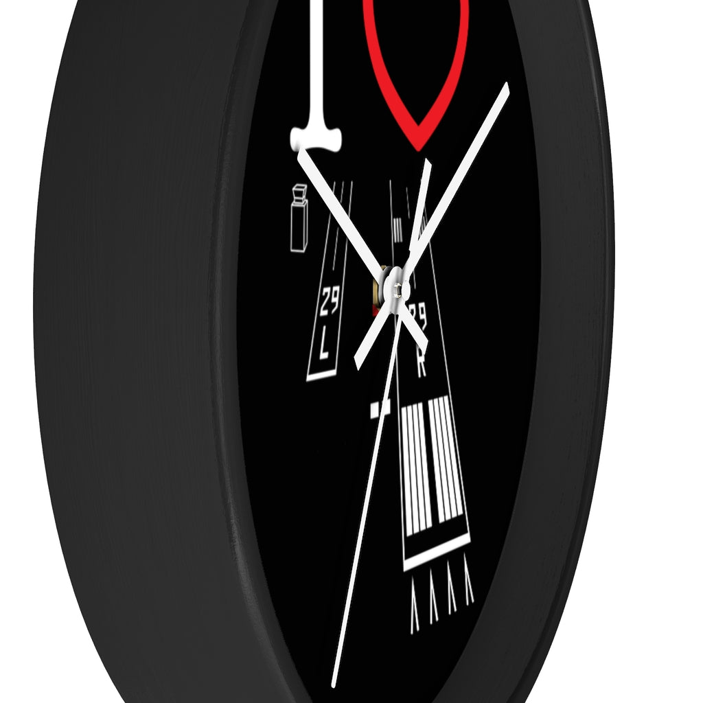 Torrance Airport Runways 29L-29R wall clock (black)