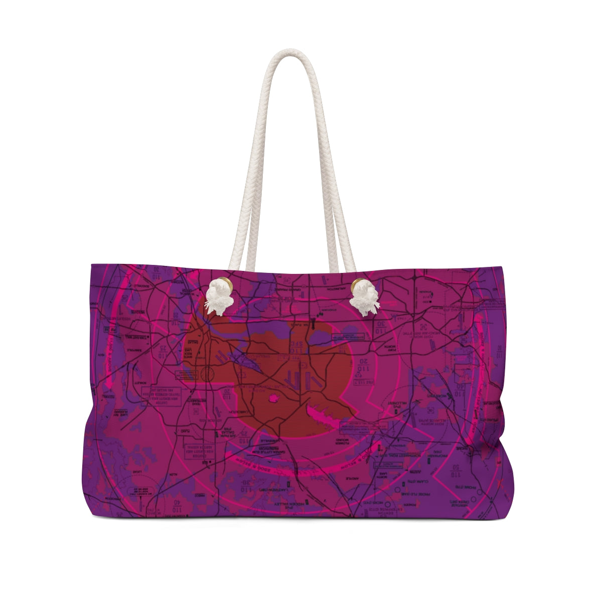 Aeronautical Chart weekender tote bag (KDFW/purple)