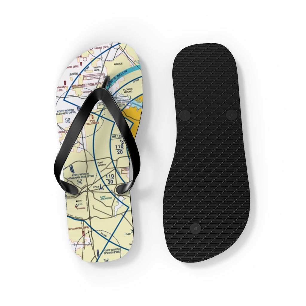 Aeronautical Chart Flip-Flops (DFW)