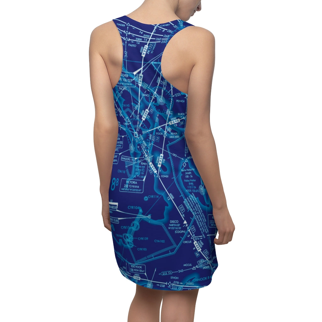 Enroute Low Altitude Chart - racerback dress (blue)