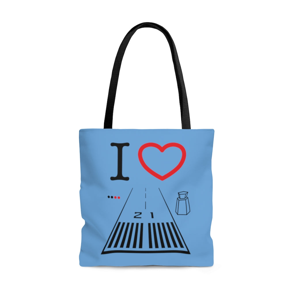 Santa Monica Airport Runway 21 / 3 - tote bag (lt. blue)