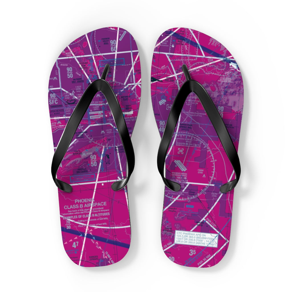 Aeronautical Chart Flip-Flops (PHX/purple)