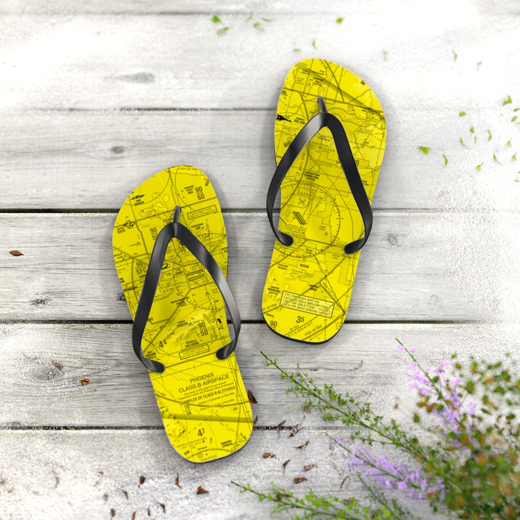 Aeronautical Chart Flip-Flops (PHX/yellow)
