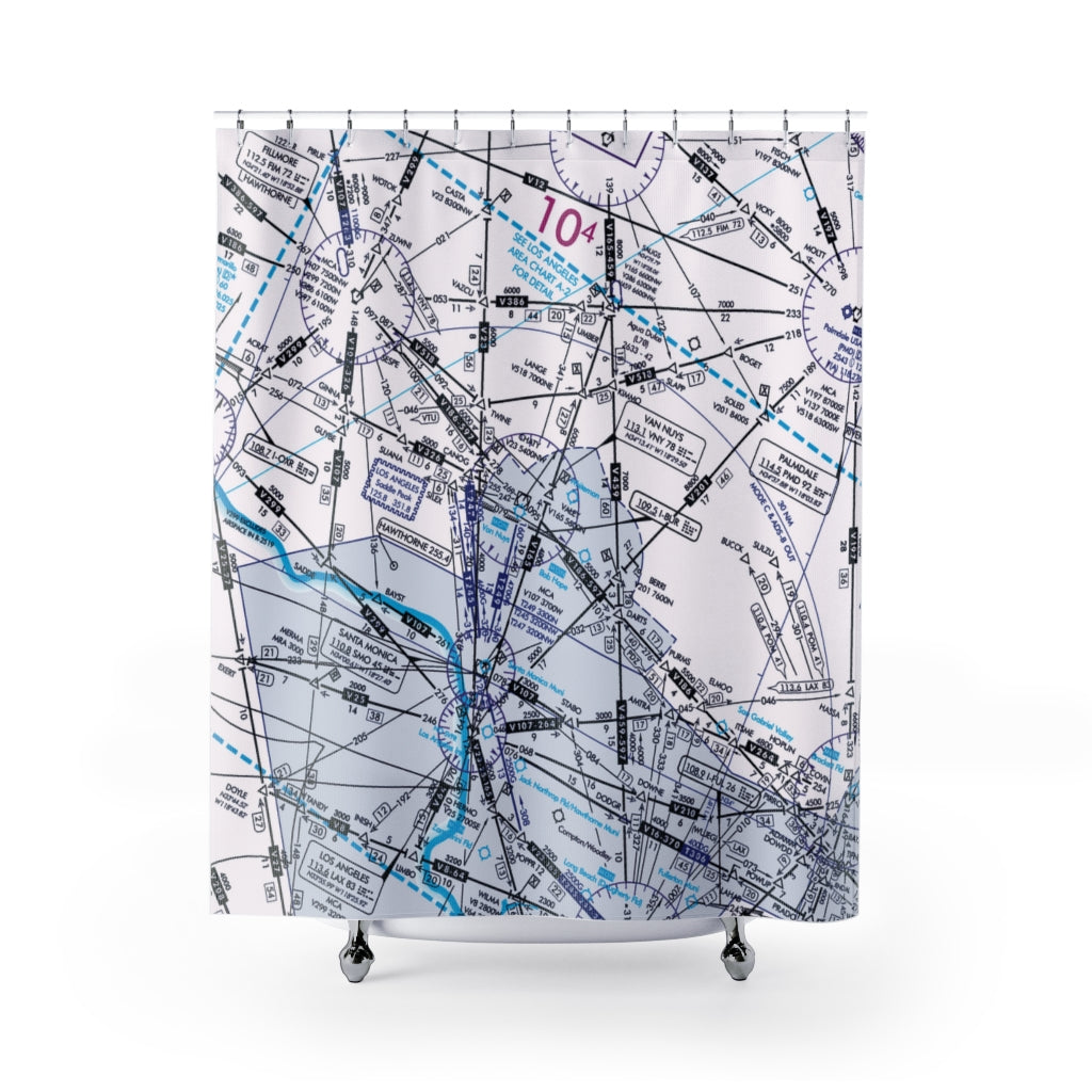 Aeronautical Chart shower curtain (ELUS3/white)