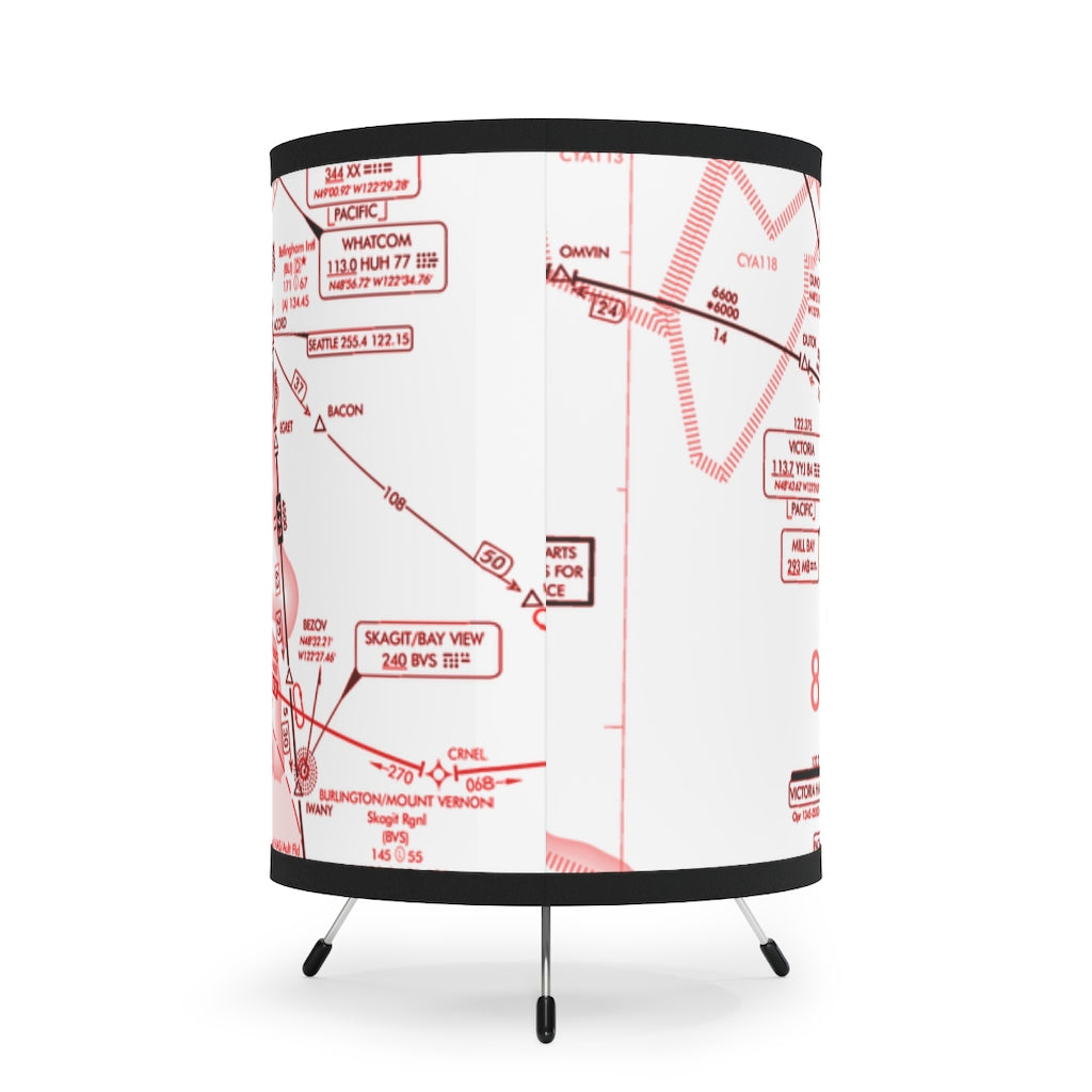 Enroute Low Altitude Chart (red&white) - Tripod Lamp