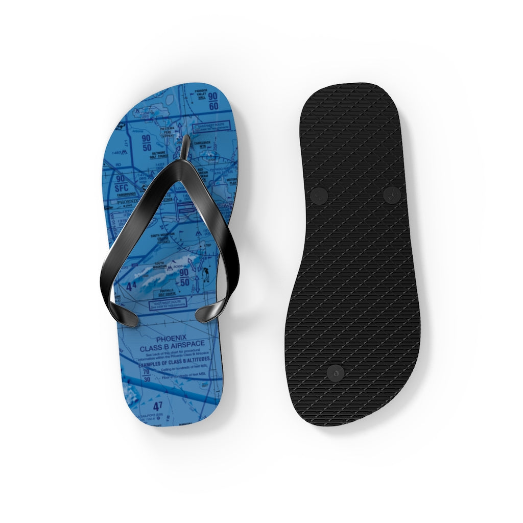 Aeronautical Chart Flip-Flops (PHX/blue)