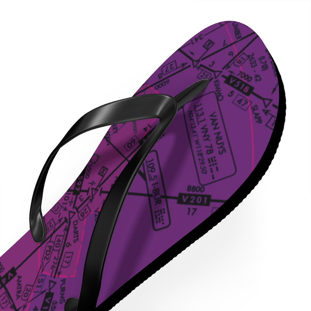 Aeronautical Chart Flip-Flops (ELUS3/purple)