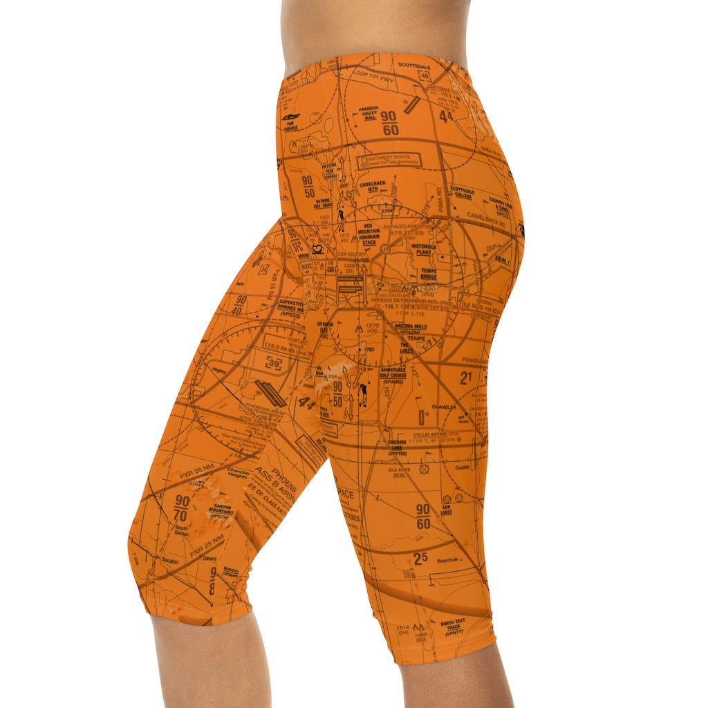 Phoenix TAC Chart capri leggings (orange)
