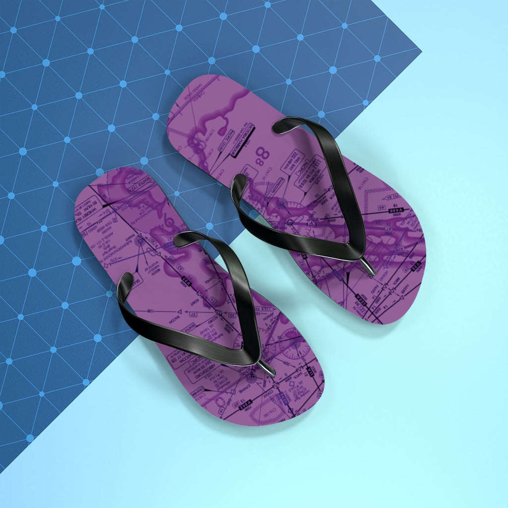 Aeronautical Chart Flip-Flops (ELUS1/purple)