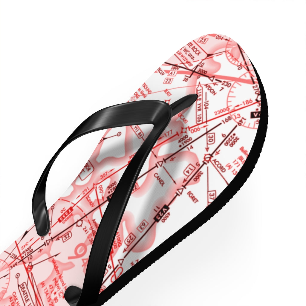 Aeronautical Chart Flip-Flops (red&white)