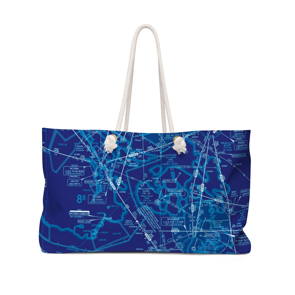 Aeronautical Chart weekender tote bag (ELUS1/blue)