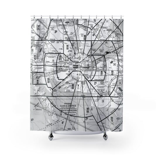 Aeronautical Chart shower curtain (KPHX/b&w)