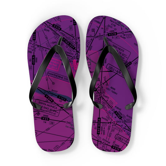 Aeronautical Chart Flip-Flops (ELUS3/purple)