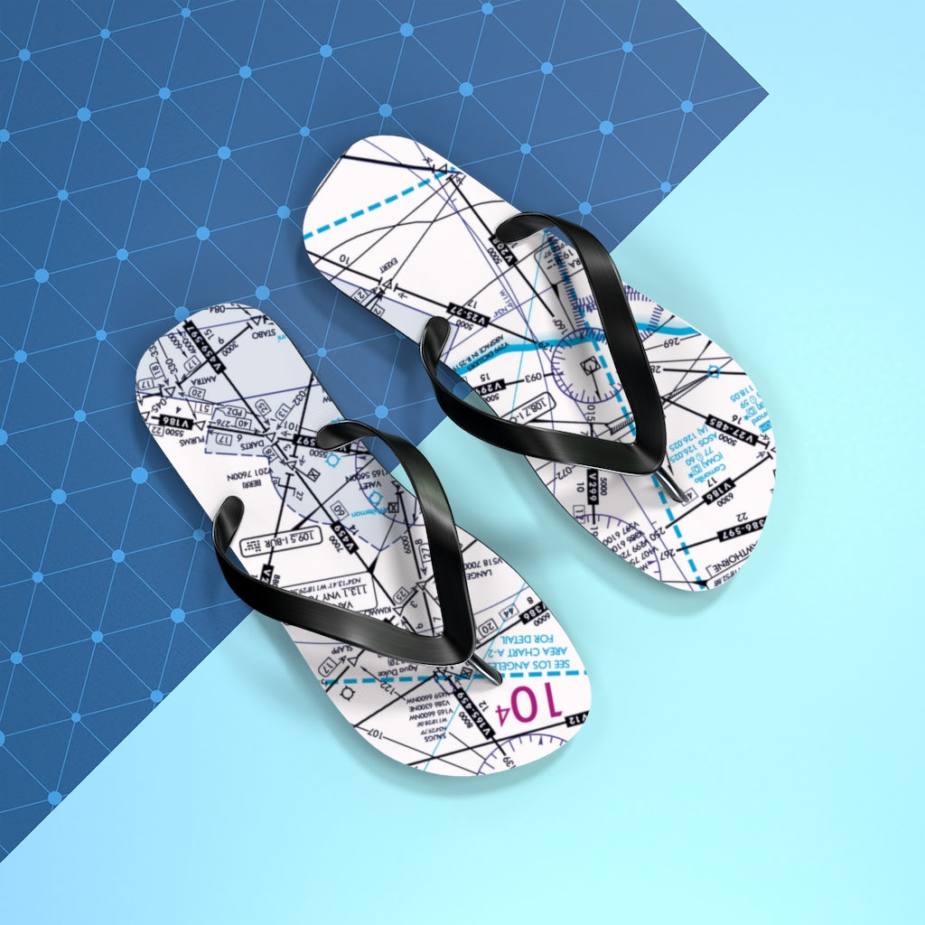 Aeronautical Chart Flip-Flops (ELUS3/white)