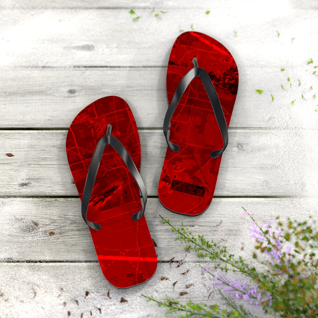 Aeronautical Chart Flip-Flops (PHX/red)