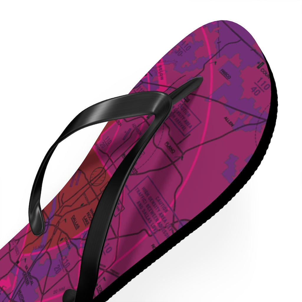 Aeronautical Chart Flip-Flops (DFW/purple)