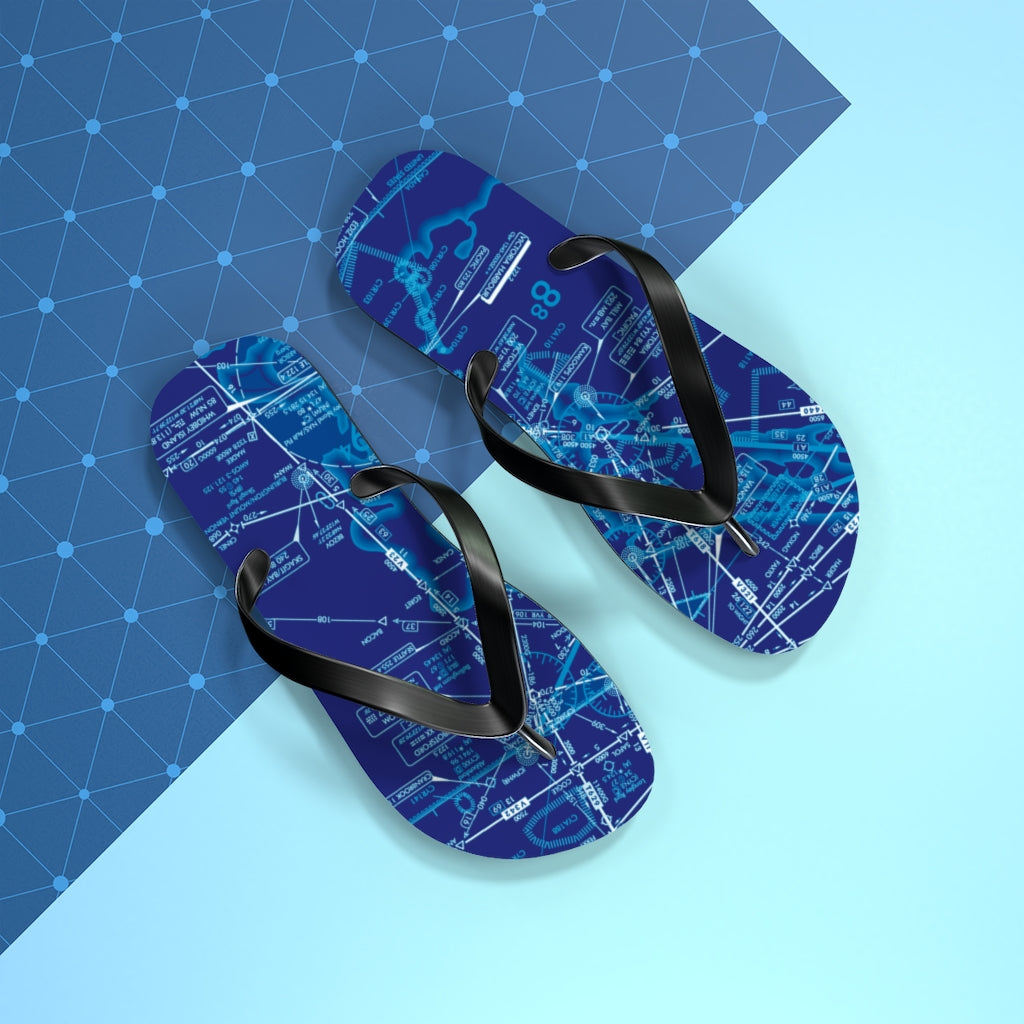 Aeronautical Chart Flip-Flops (ELUS1/blue)