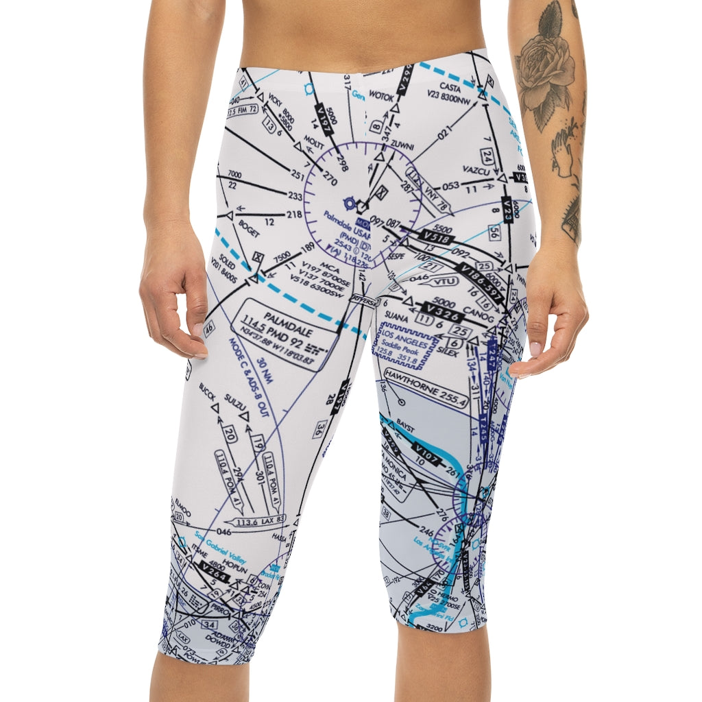 Enroute Low Altitude Chart capri leggings (white)
