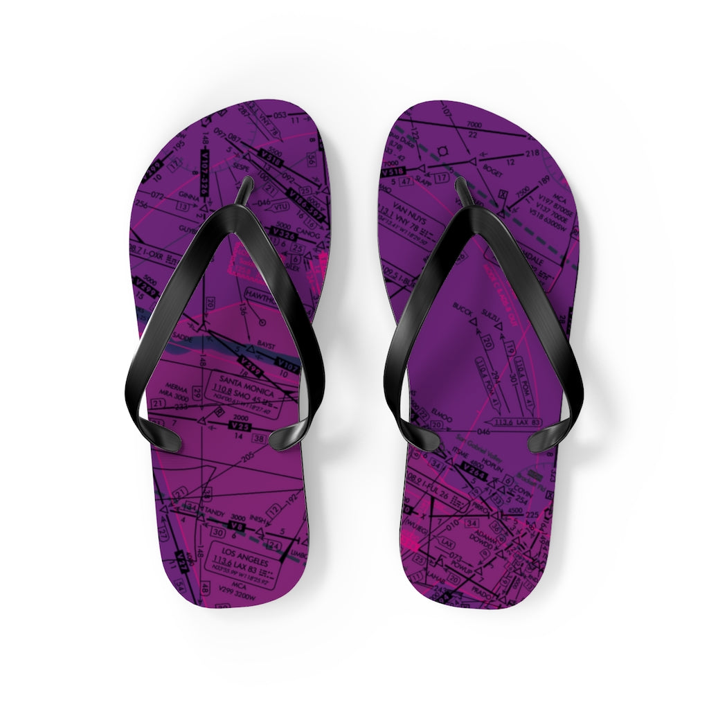 Aeronautical Chart Flip-Flops (ELUS3/purple)