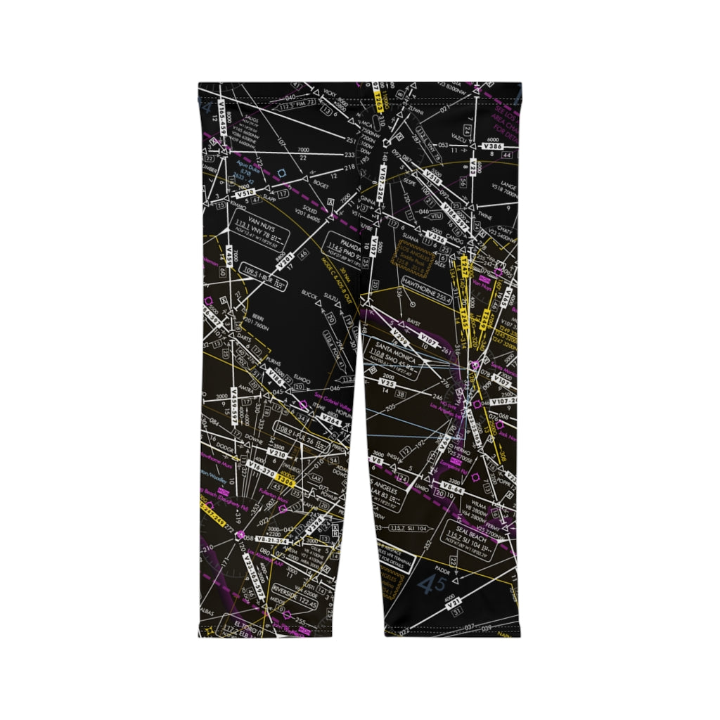 Enroute Low Altitude Chart capri leggings (invert)