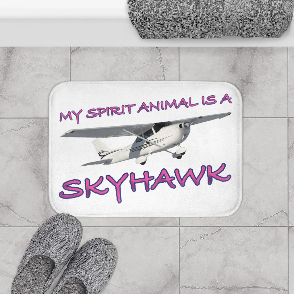 My Spirit Animal is a Skyhawk bath mat (pink)