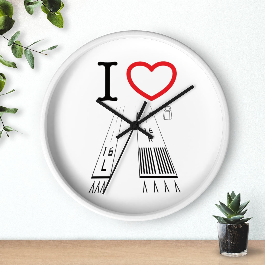 Van Nuys Airport Runways 16L - 16R wall clock (white)