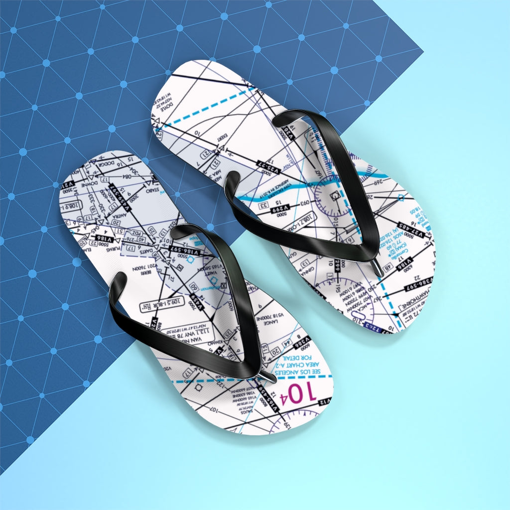 Aeronautical Chart Flip-Flops (ELUS3/white)