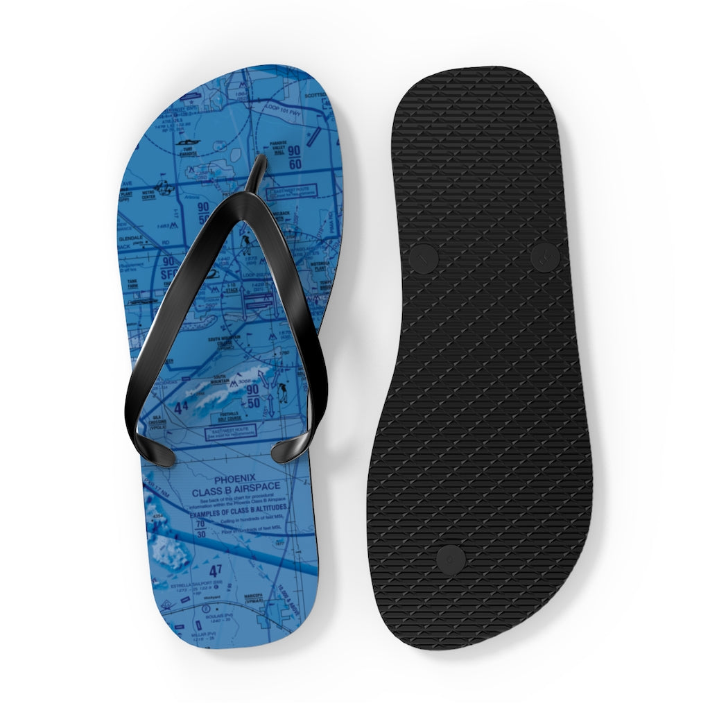 Aeronautical Chart Flip-Flops (PHX/blue)