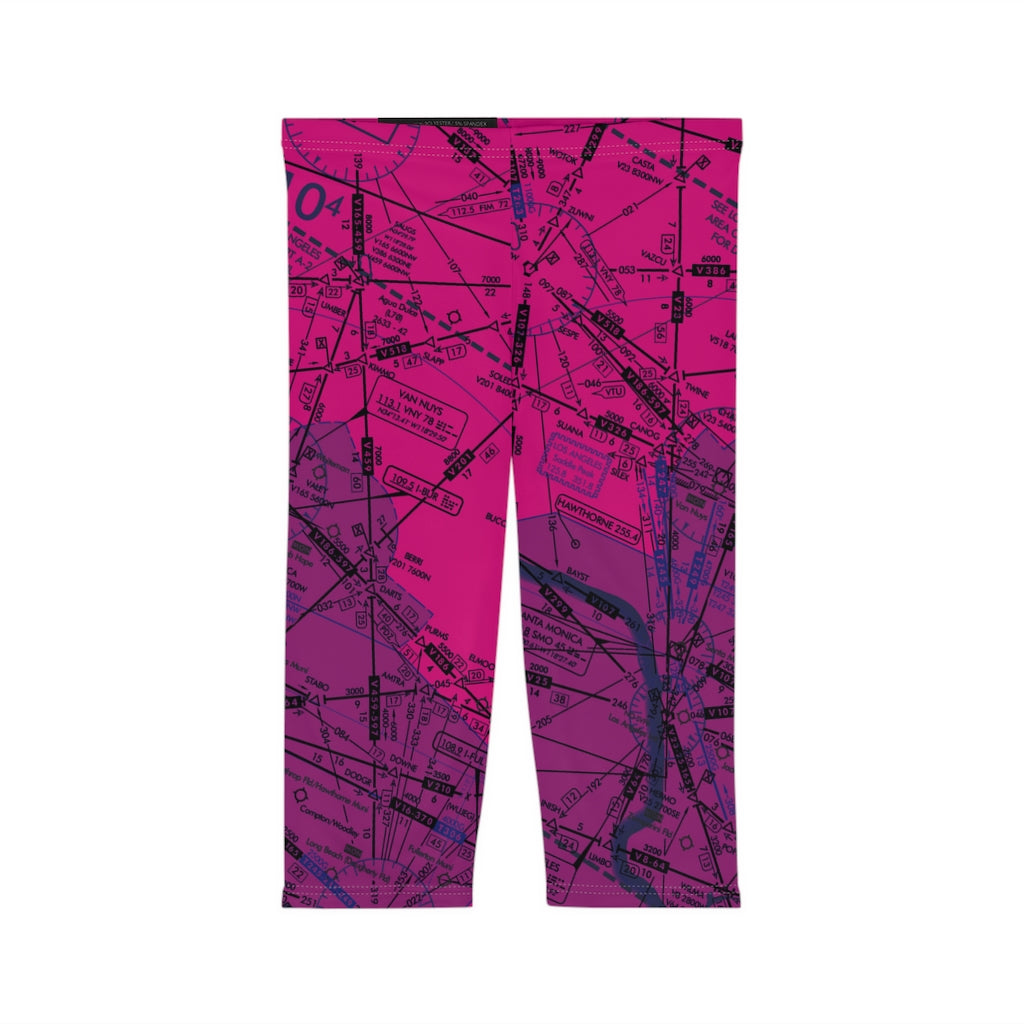 Enroute Low Altitude Chart capri leggings (ELUS3/pink)