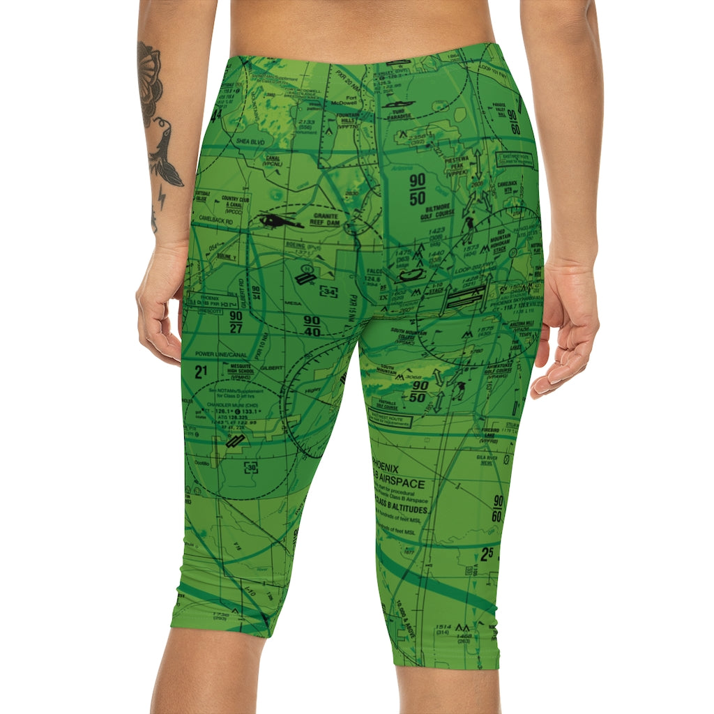 Phoenix TAC Chart capri leggings (green)