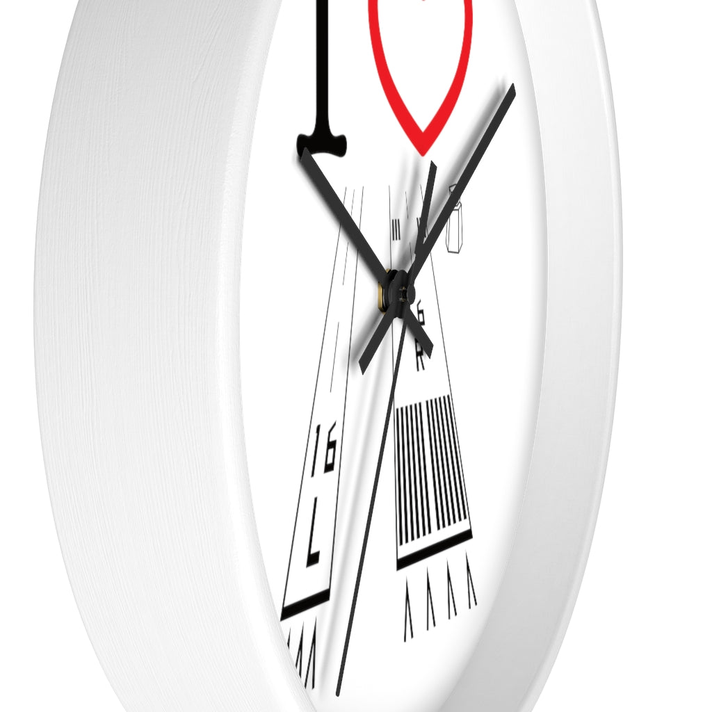 Van Nuys Airport Runways 16L - 16R wall clock (white)
