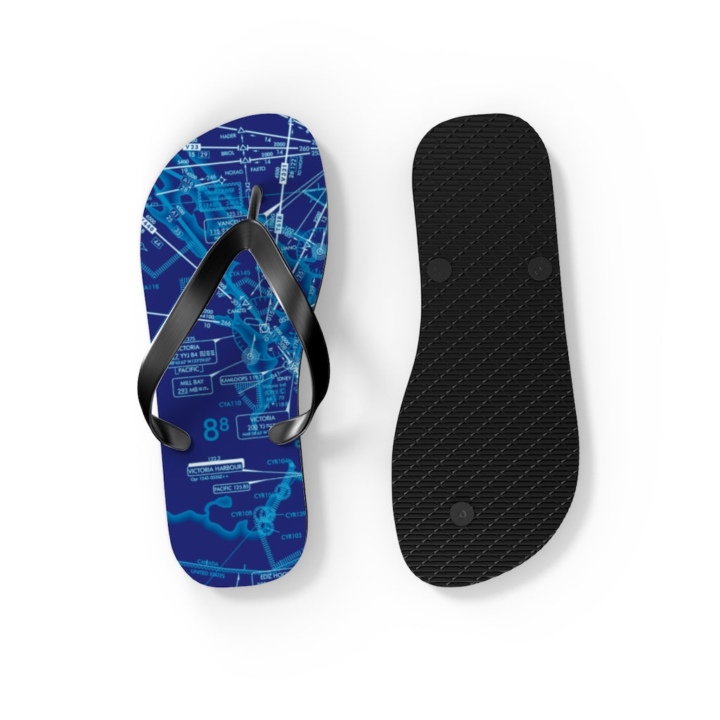 Aeronautical Chart Flip-Flops (ELUS1/blue)