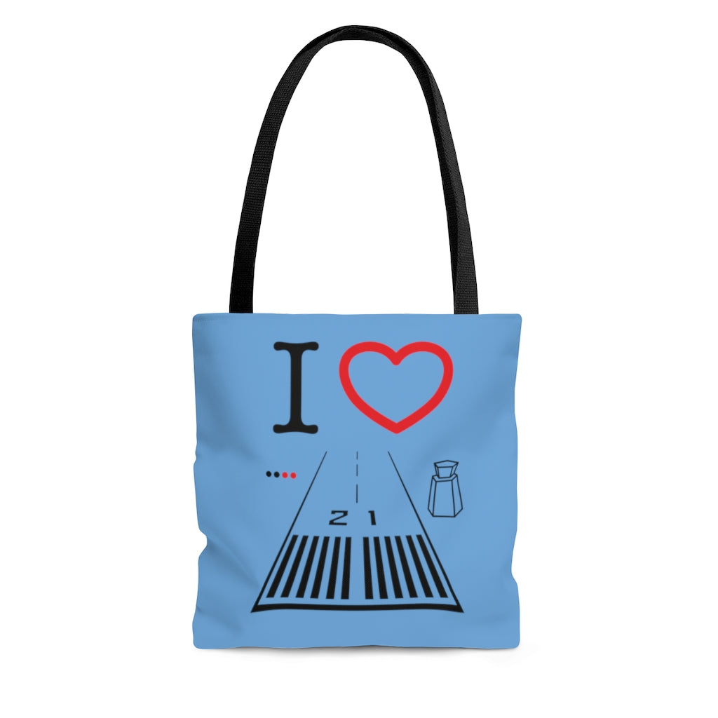 Santa Monica Airport Runway 21 / 3 - tote bag (lt. blue)