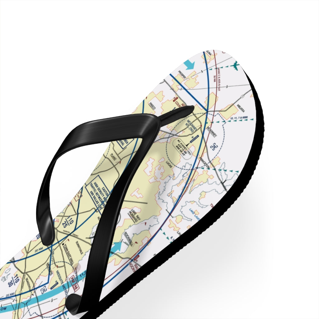 Aeronautical Chart Flip-Flops (DFW)