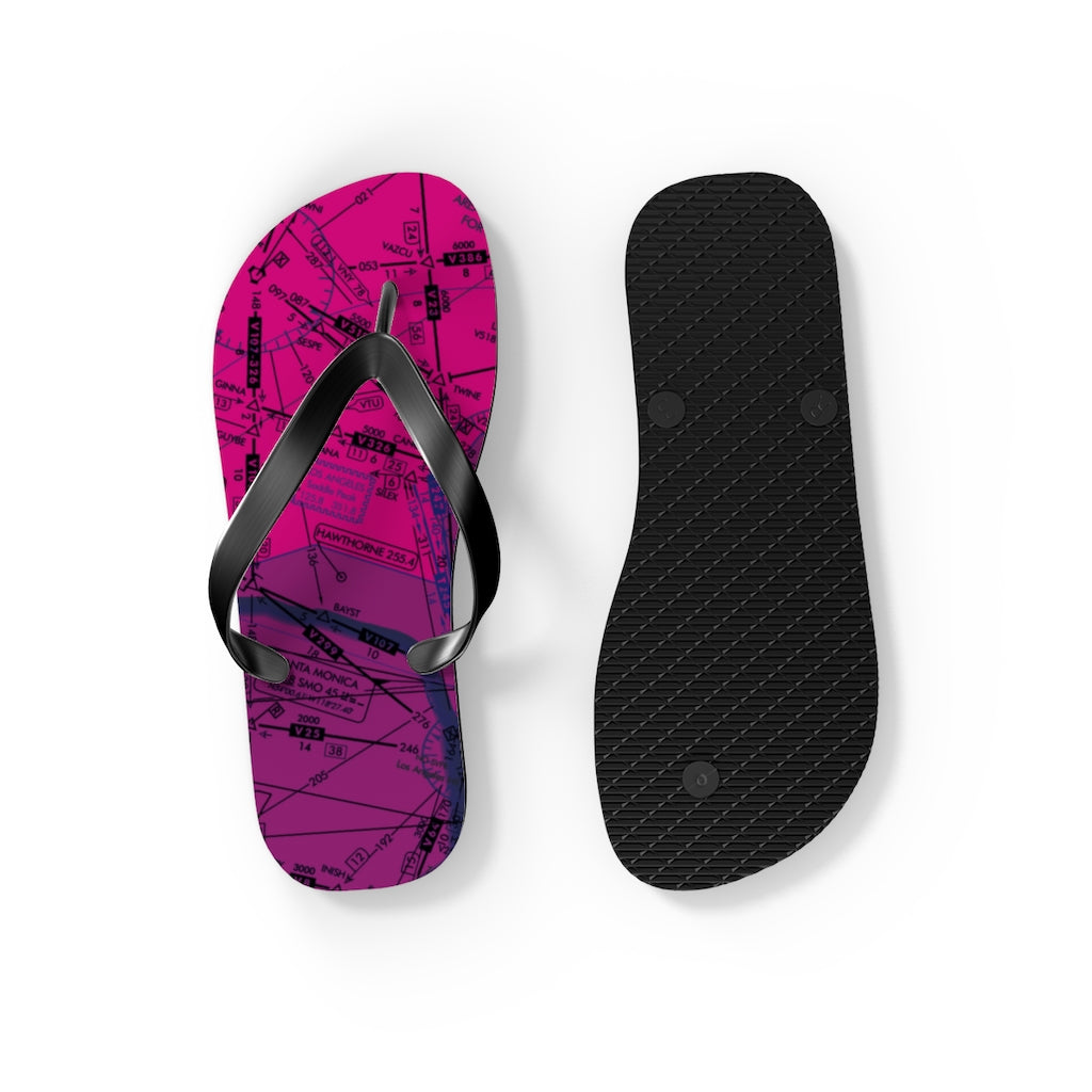 Aeronautical Chart Flip-Flops (ELUS3/pink)