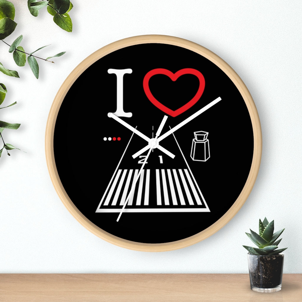Santa Monica Airport Runway 21 wall clock (black)